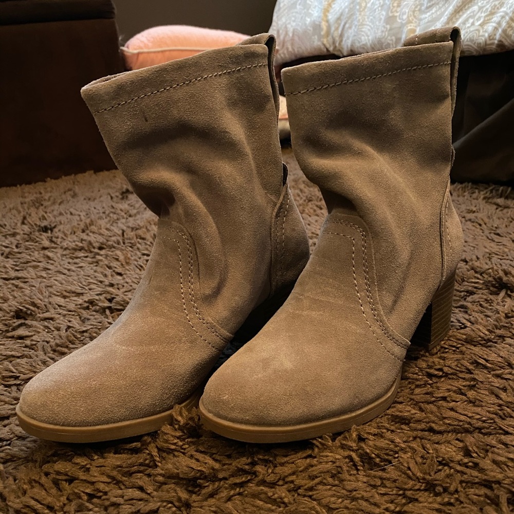 Taupe booties - never worn!